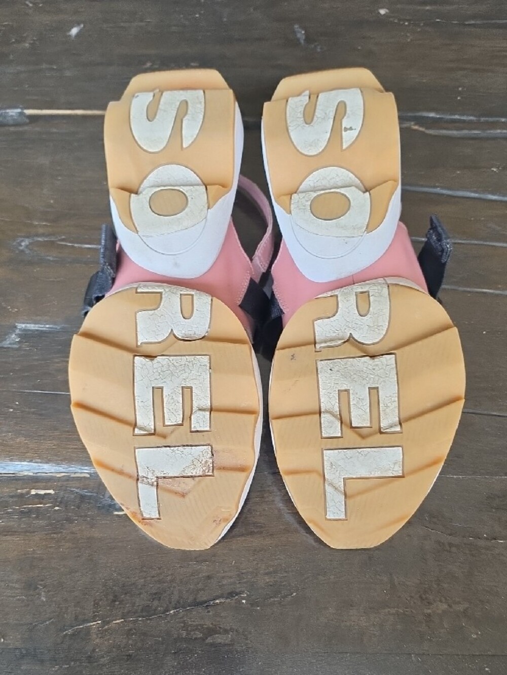 (9.5) Sorel Pink and Black Adjustable Sport Sandals Comfy Summer Vacation Walk - Picture 9 of 9